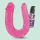 DEEP DIVER DILDO DUPLO COM LUBRIFICANTE ANAL 50ML CRUSHIOUS ROSA