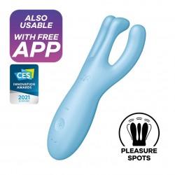 VIBRADOR THREESOME 4 COM APP SATISFYER AZUL