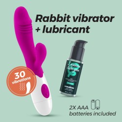 VIBRADOR COM ESTIMULADOR DE CLITÓRIS LOLLIPOP E LUBRIFICANTE À BASE DE ÁGUA INCLUÍDO CRUSHIOUS