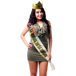 FAIXA E COROA “A RAINHA DA FESTA” EM ESPANHOL
