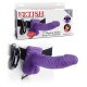 STRAP-ON OCO COM VIBRAÇÃO E TESTÍCULOS 7" FETISH FANTASY SERIES ROXO