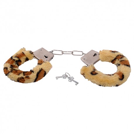 ALGEMAS COM PELUCHE BESTSELLER FURRY HANDCUFFS PADRÃO LEOPARDO